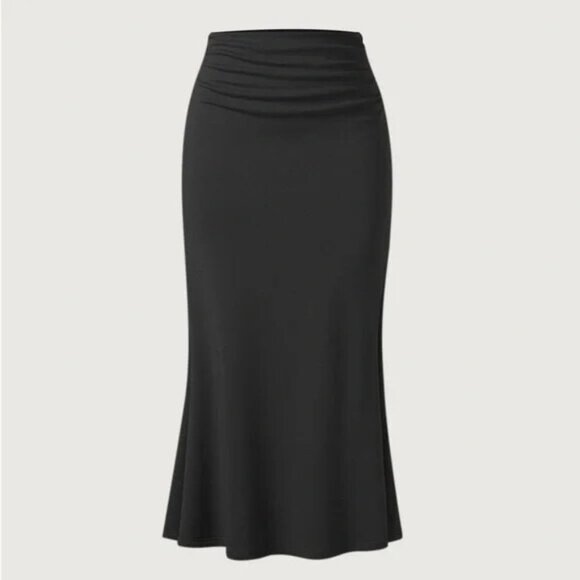 NEW OGL MOVE Heavy Thermal Mermaid Maxi Skirt - Black Size XS Eco-Mousse Stretch - Picture 1 of 11